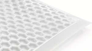 Detalle macro de canales en bolsa para vacío alimenticio Armovac
