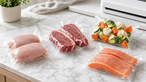 Bolsas para sellado al vacío en uso — empaque alimenticio Armovac