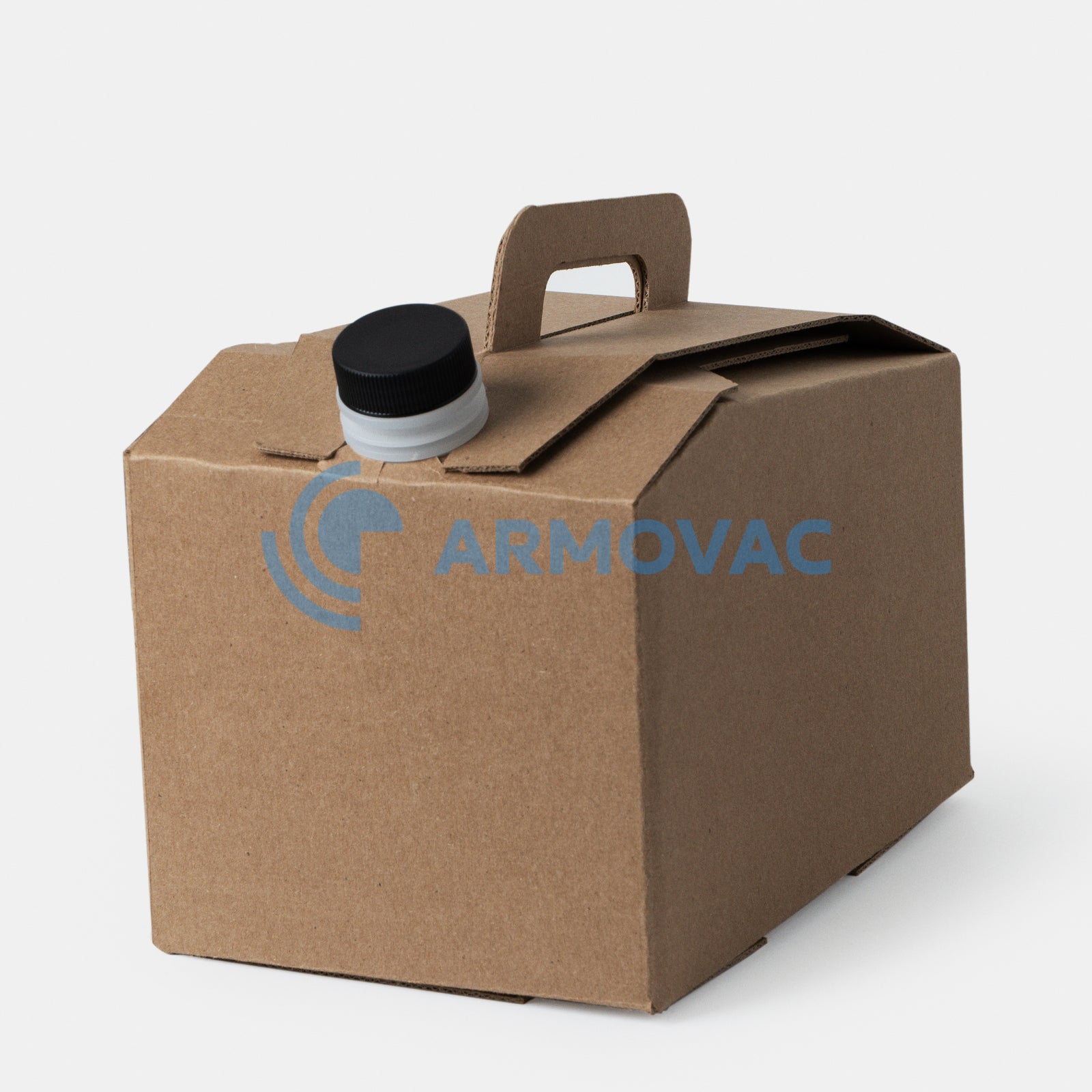 Caja BIB café 96 oz spout blanco tapa negra watermark Armovac