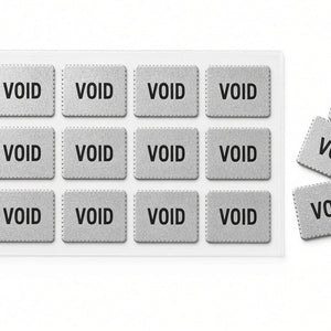 Sello de seguridad VOID plateado de 30×15 mm