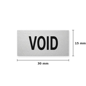 Medidas del sello VOID: 30 mm por 15 mm