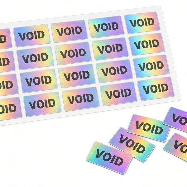 Sello de seguridad VOID holográfico de 20×10 mm